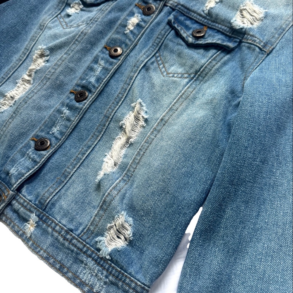 Highway Jeans Grunge Distressed Denim Jacket - Picture 4 of 5